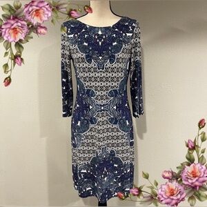 London Times Pop Over Paisley Print Dress